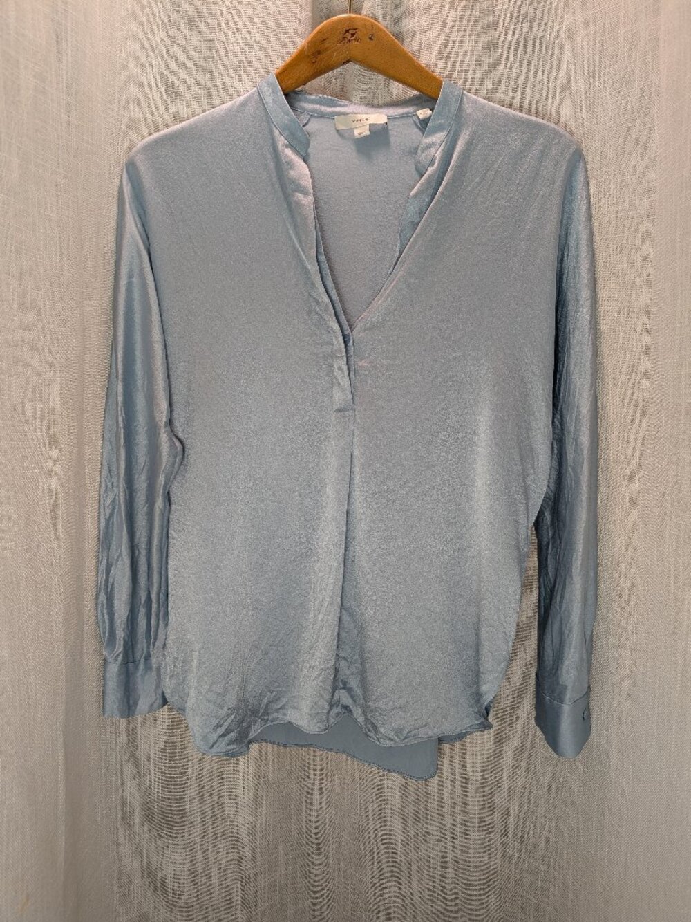 Vince 100% Silk Light Blue Blouse - XS
